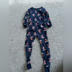 Old Navy Christmas Santa Navy Pajama Set Long Sleeve Size 4T